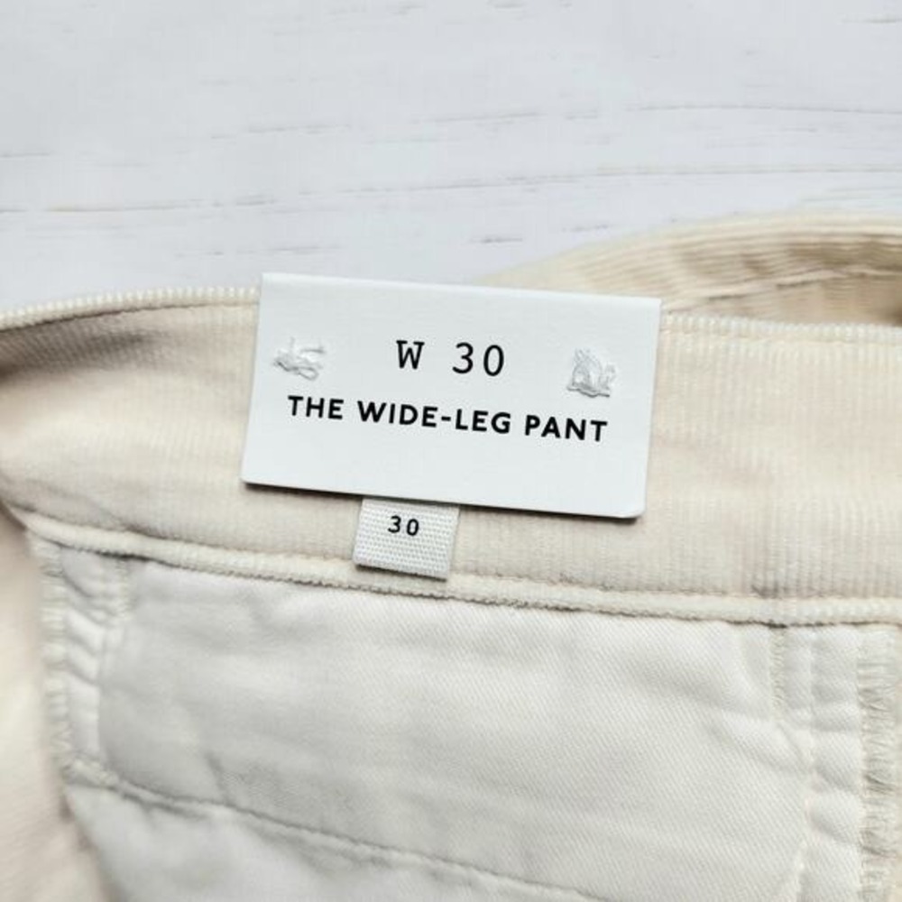 Madewell Wide Leg Corduroy Pant Vintage Ivory Winter White Stretch Minimalist 30 - Picture 10 of 12